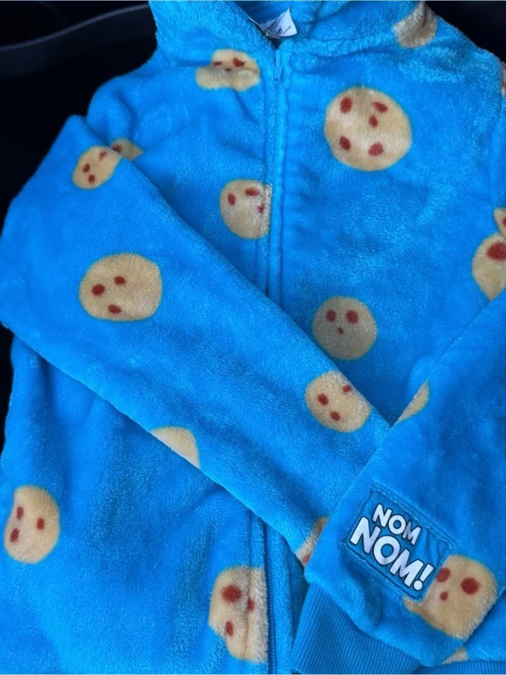 Sesame Place x SeaWorld Blue Plush Hoodie - Cookie Monster Vibe kids size large